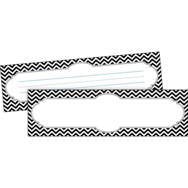 Barker Creek Chevron Black Tie Affair Bulletin Board Signs/Name Plates, 36/Pack 1425 - main